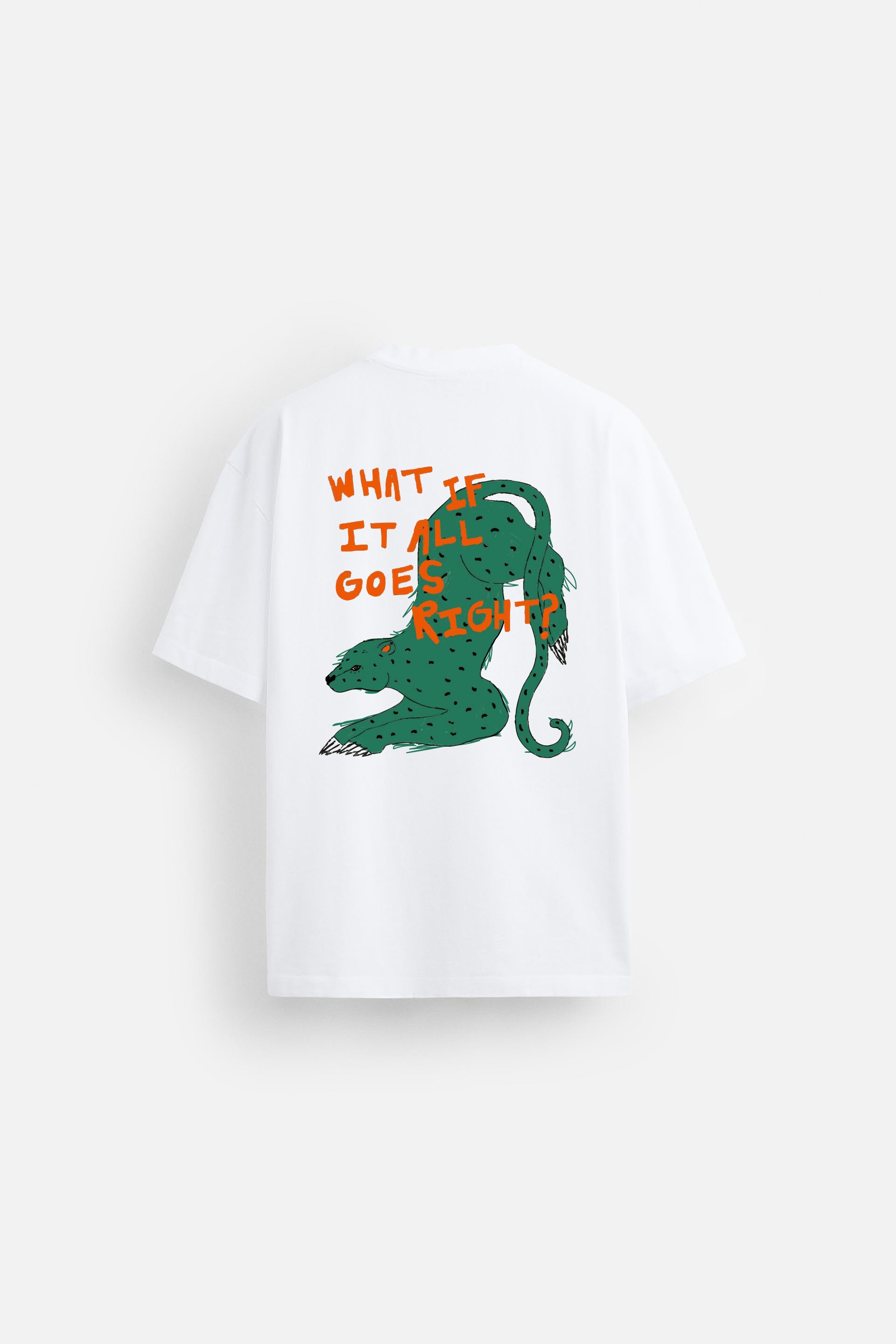 WHAT IF WHITE LOOSEFIT TSHIRT