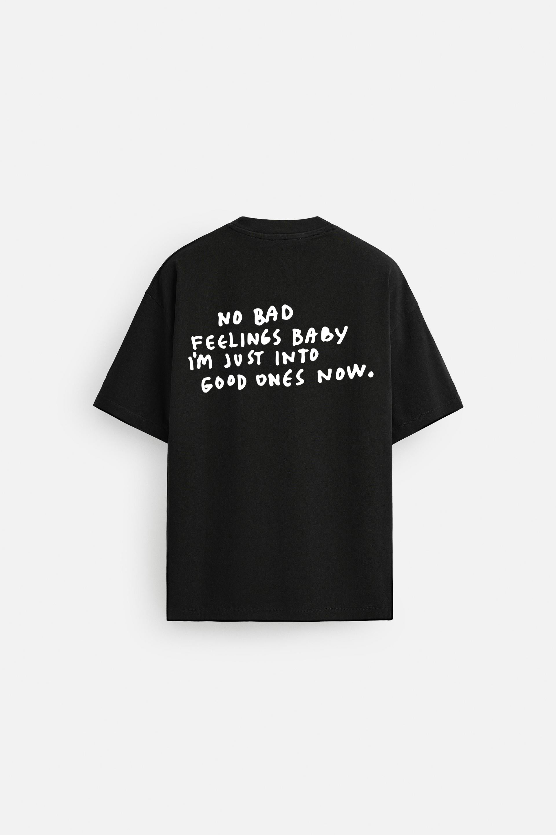 GOOD FEELING BLACK LOOSEFIT TSHIRT
