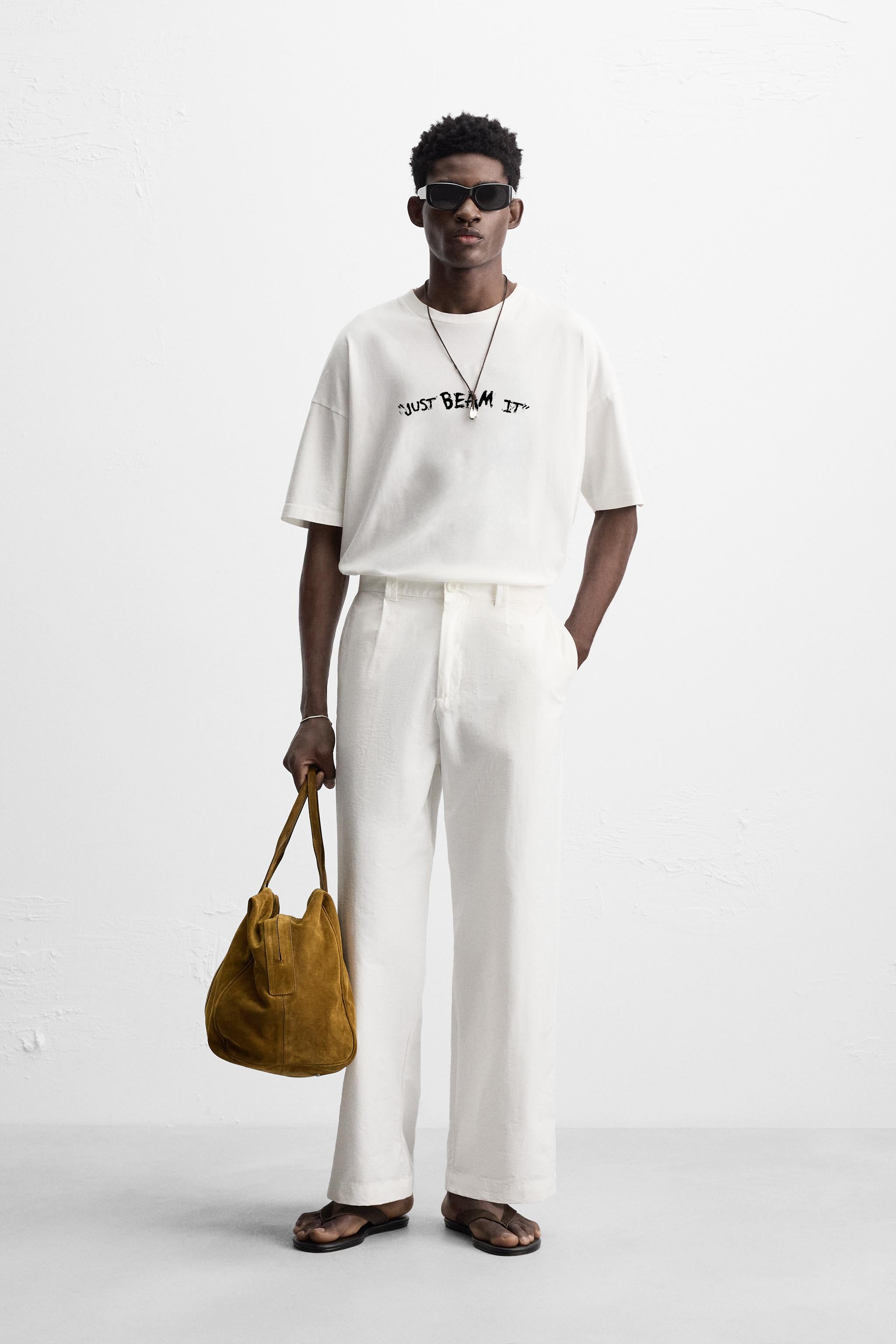 JUST BEAM IT TERRYKNIT OVERSIZED TSHIRT