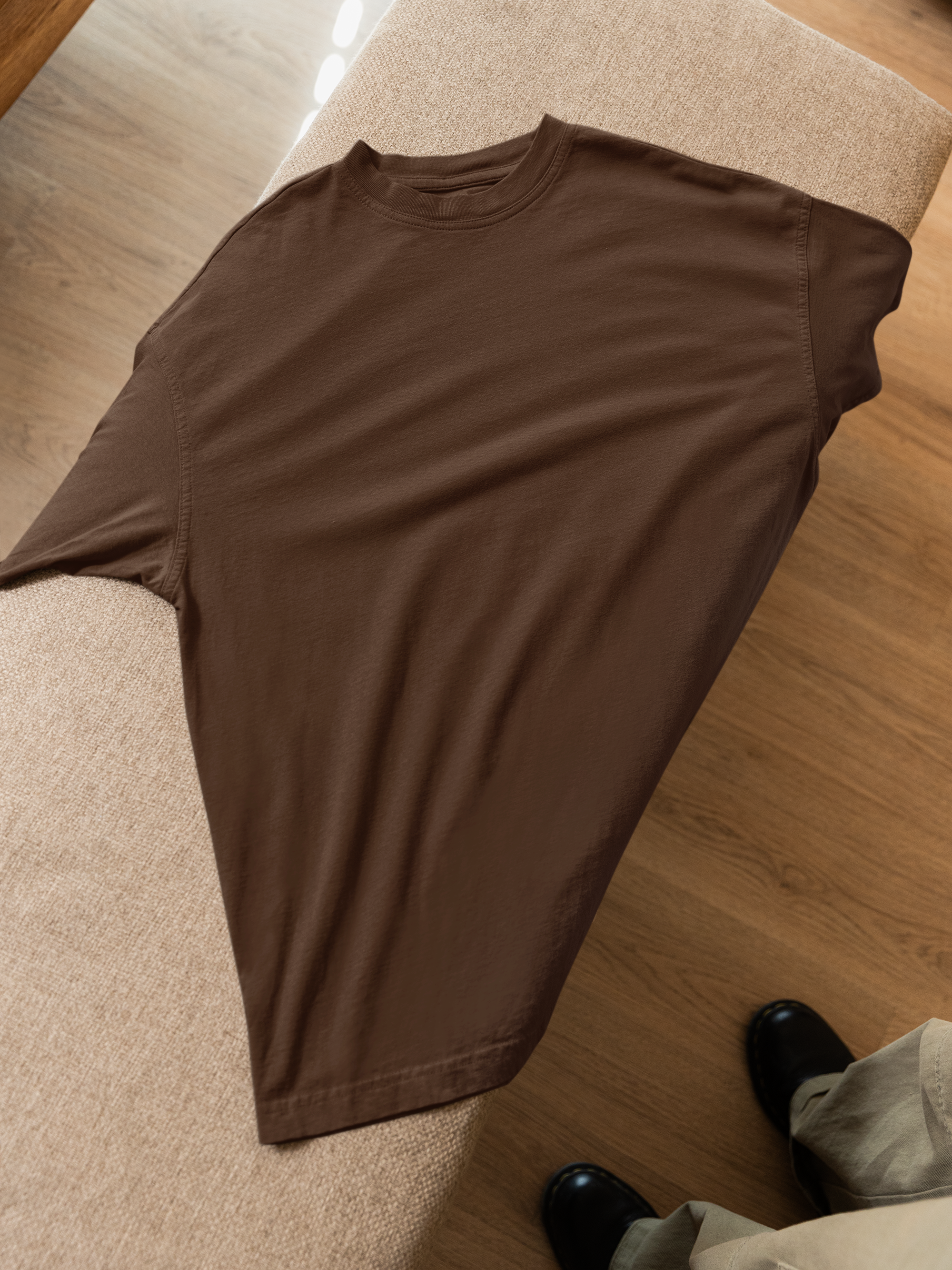 WOOD BROWN LOOSE FIT T-SHIRT