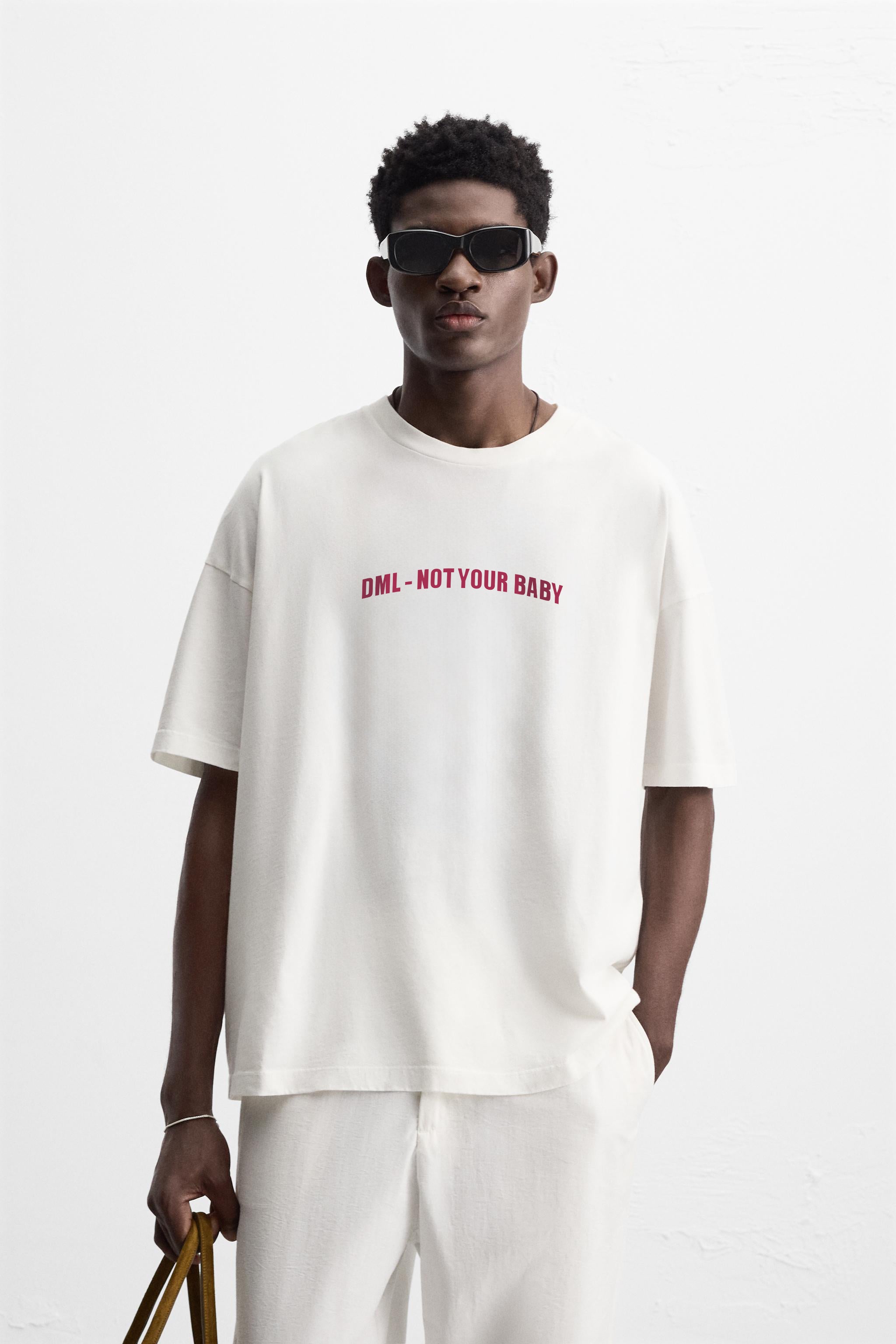 NOT YOUR BABY WHITE TERRYKNIT OVERSIZED TSHIRT