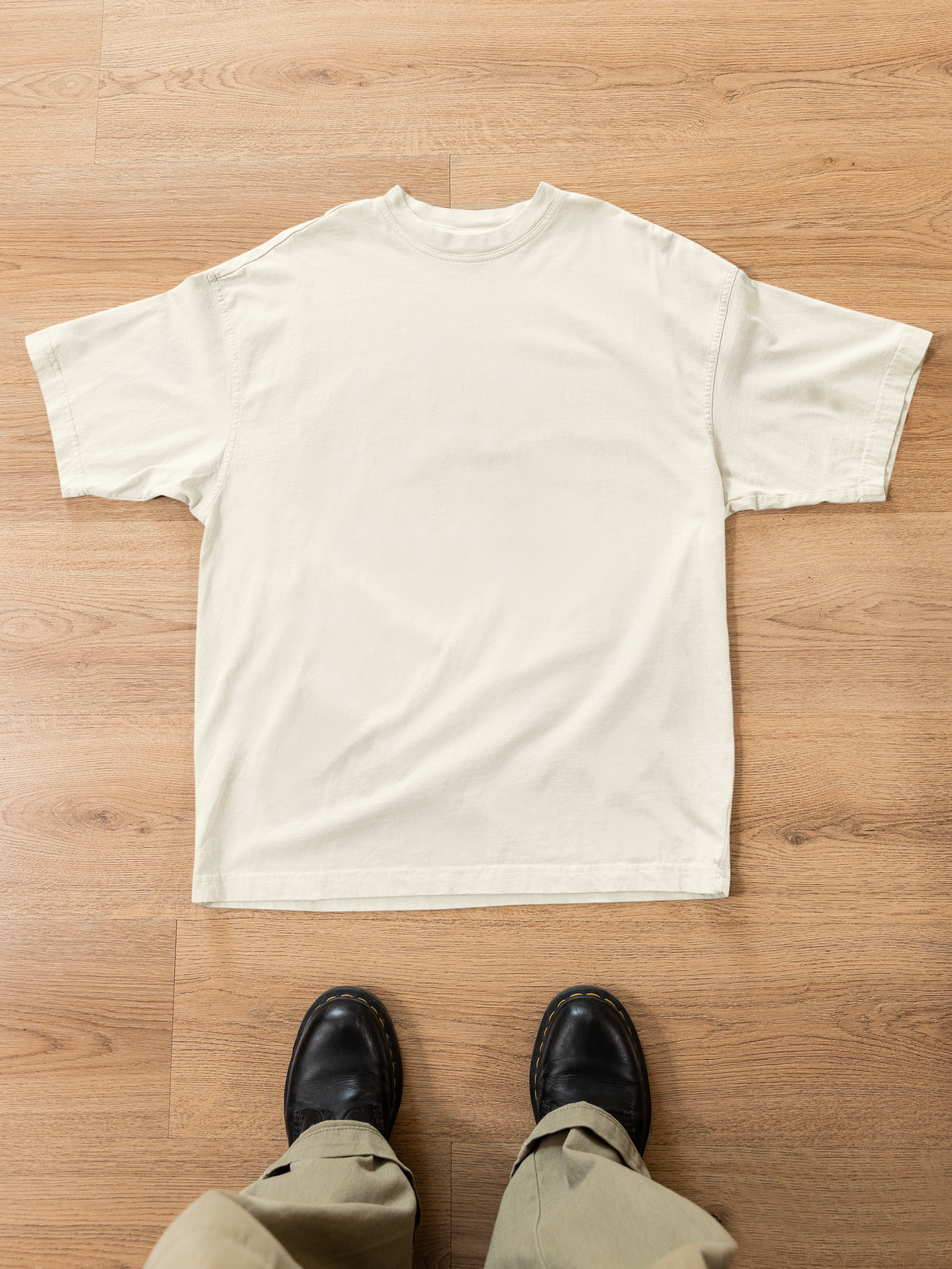 CREAM WHITE LOOSE FIT T-SHIRT