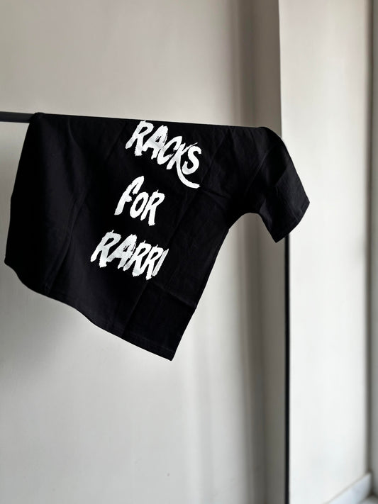 Introducing the Latest Drop: 'NEED RACKS FOR RARRI' Oversized T-Shirt