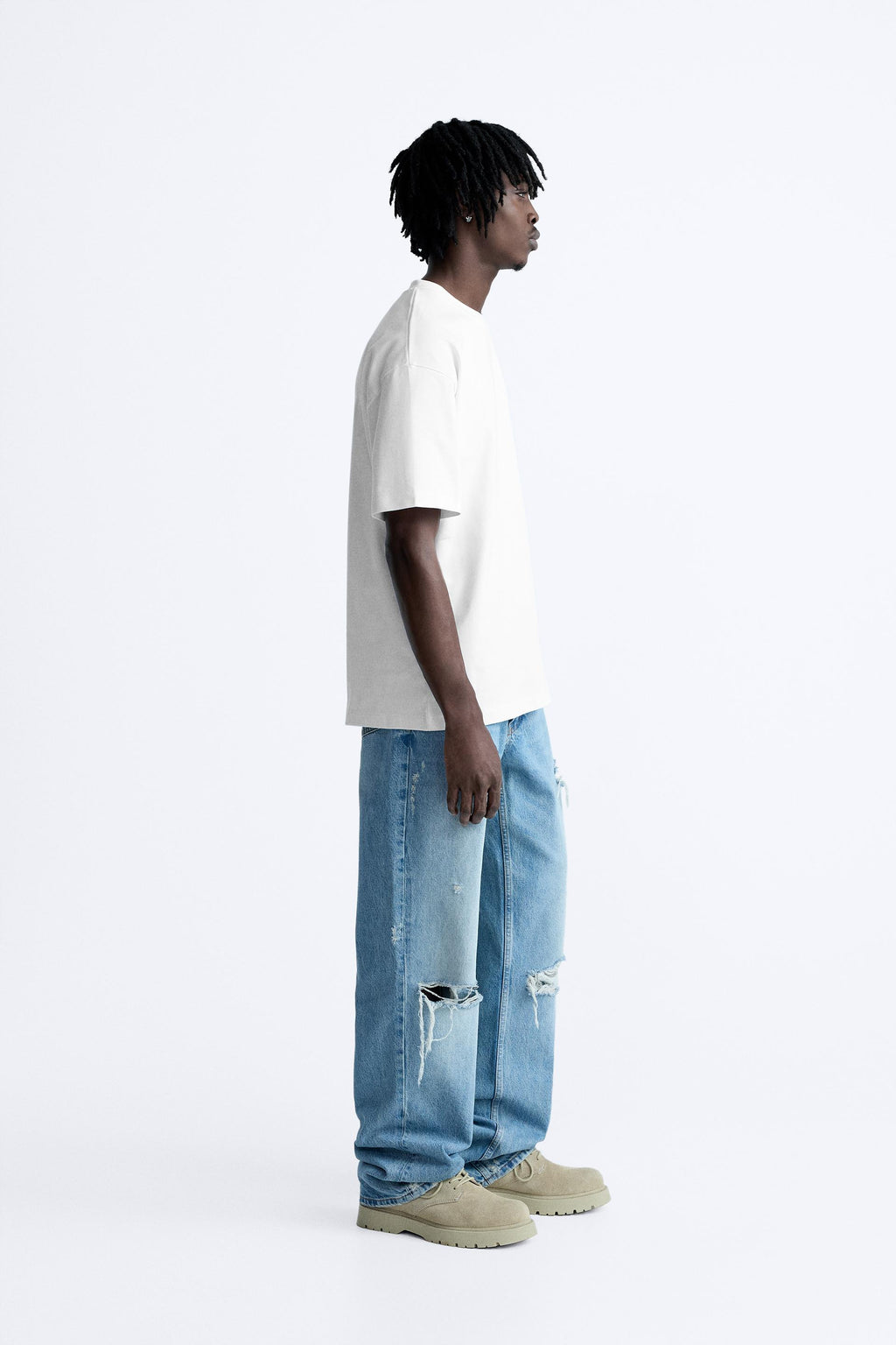 WHITE SWEATSHIRT HEAVYWEIGHT OVERSIZED T-SHIRT