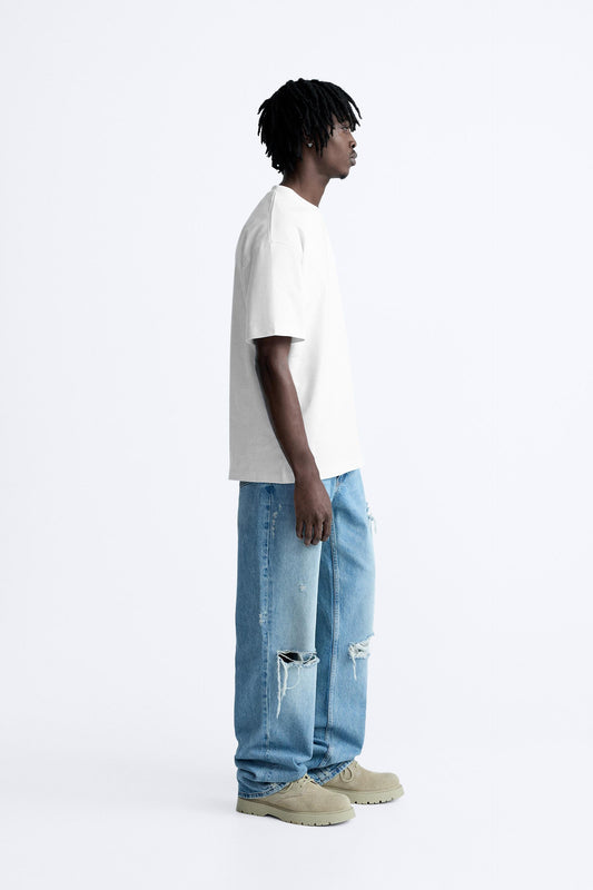 WHITE SWEATSHIRT HEAVYWEIGHT OVERSIZED T-SHIRT