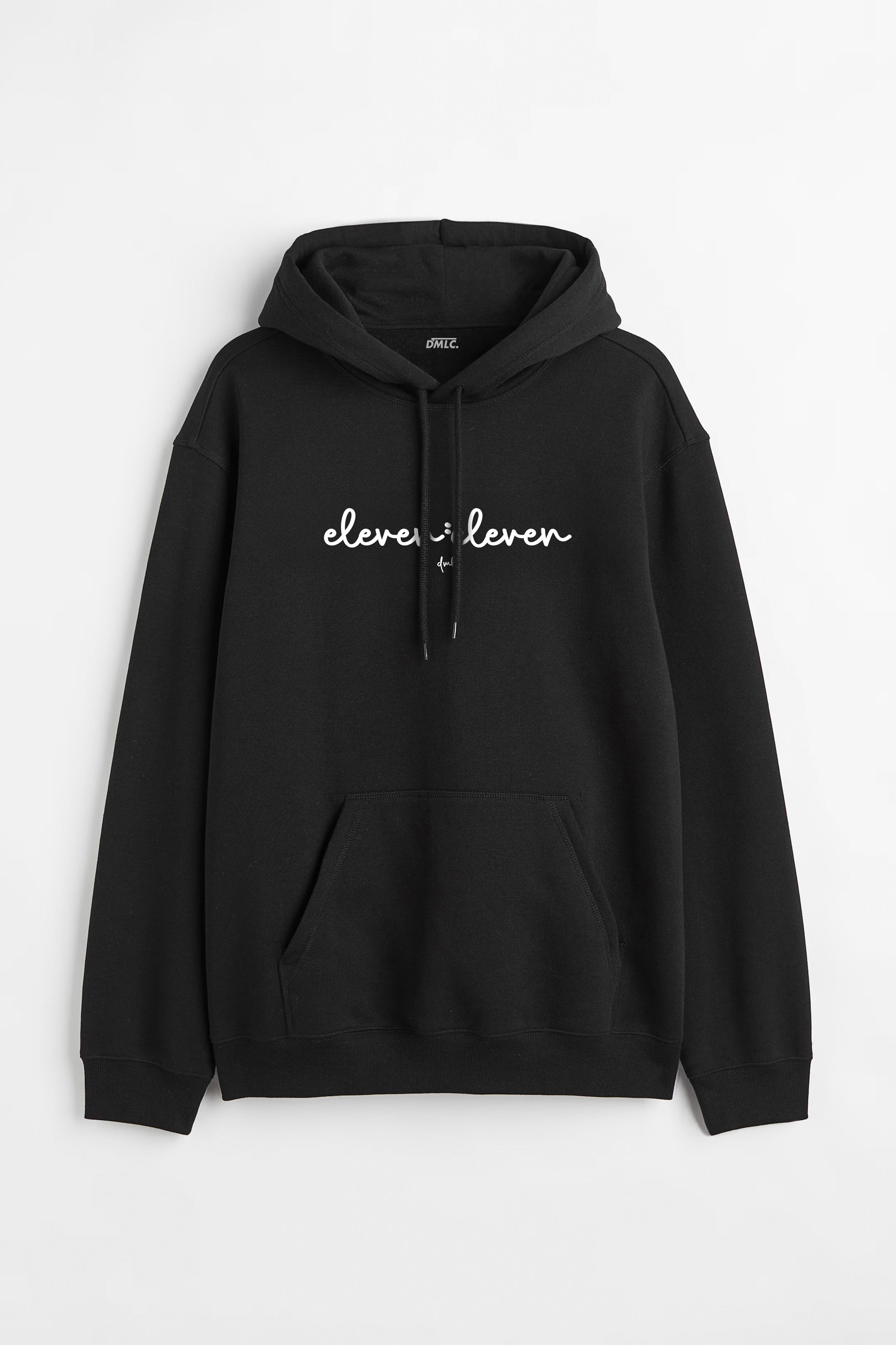 11:11 UNISEX BLACK OVERSIZED HOODIE