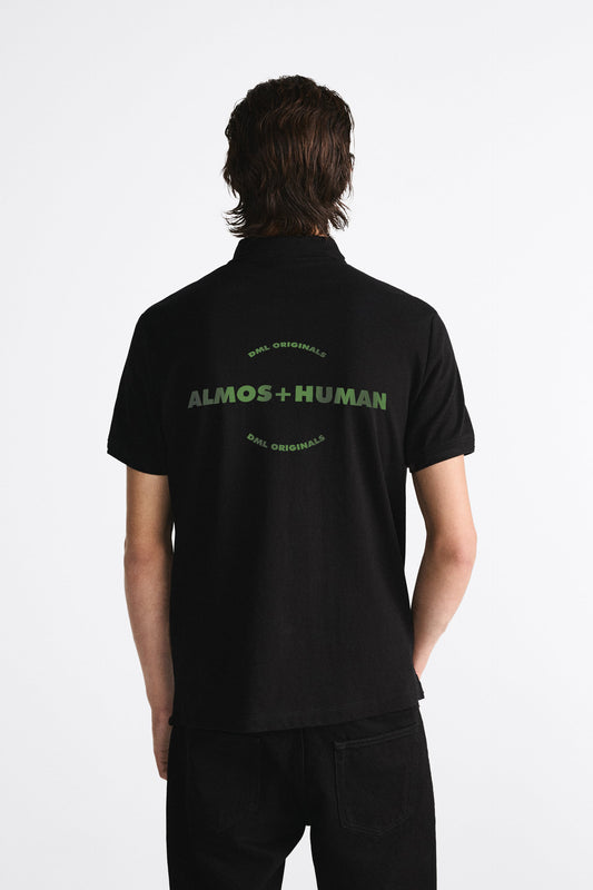 ALMOS+HUMAN BLACK POLO SHIRT