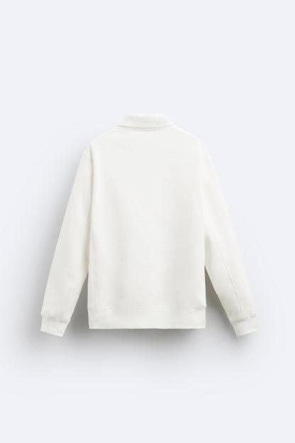 OFF WHITE HALF ZIP SWEATSHIRT