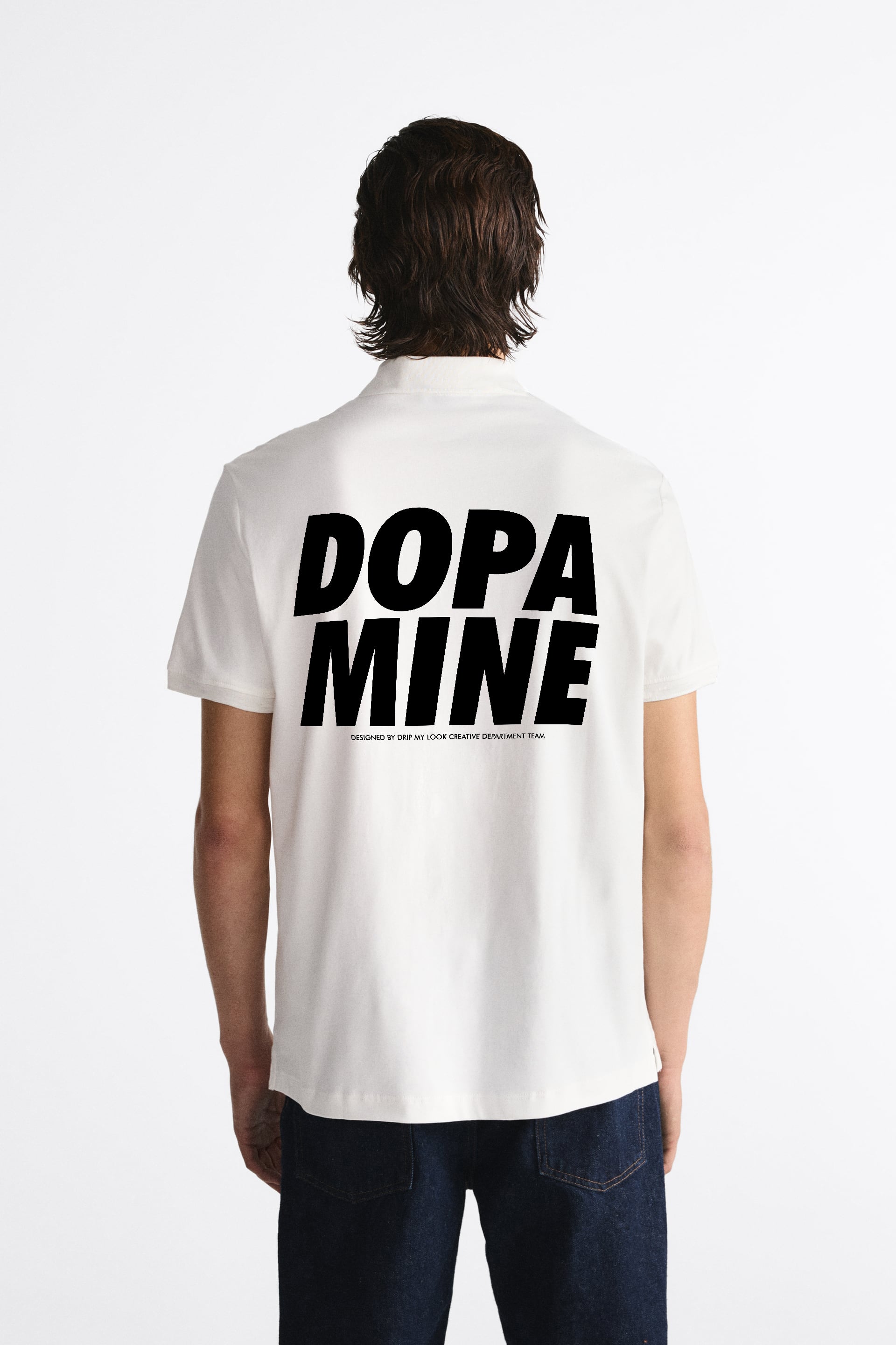 DOPA-MINE WHITE POLO SHIRT
