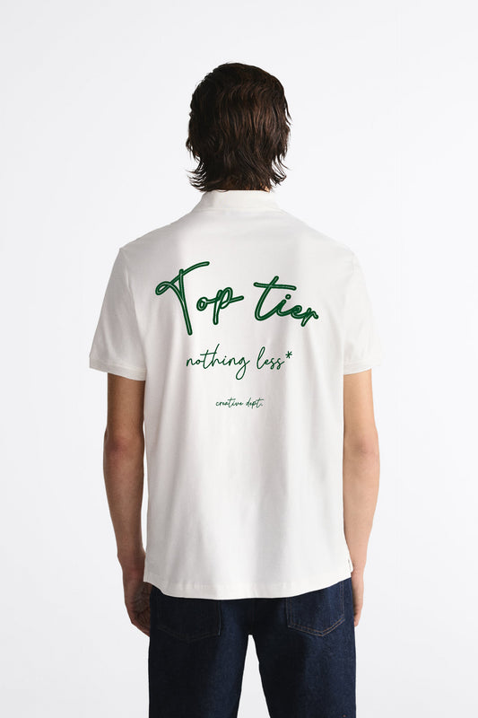TOP TIER WHITE POLO SHIRT