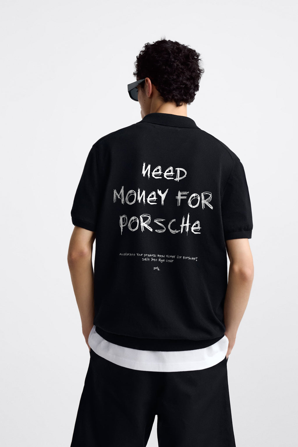NEED MONEY FOR PORSCHE BLACK POLO SHIRT