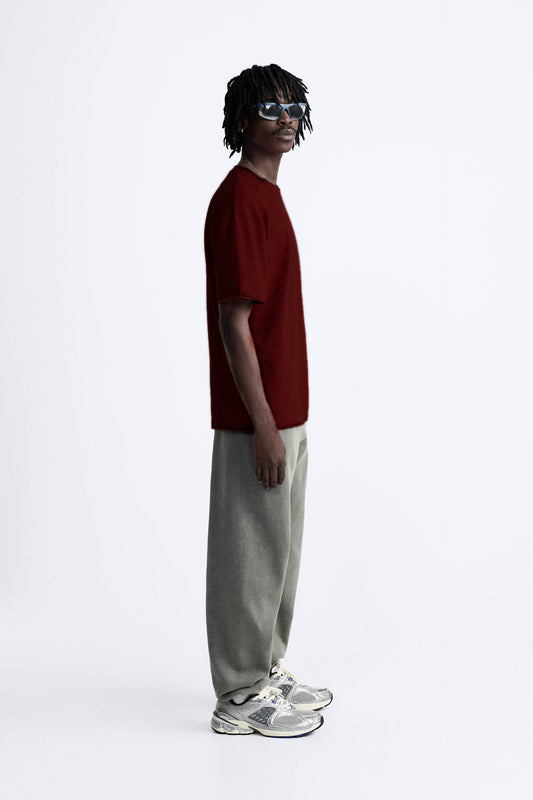 MAROON SWEATSHIRT HEAVYWEIGHT OVERSIZED T-SHIRT