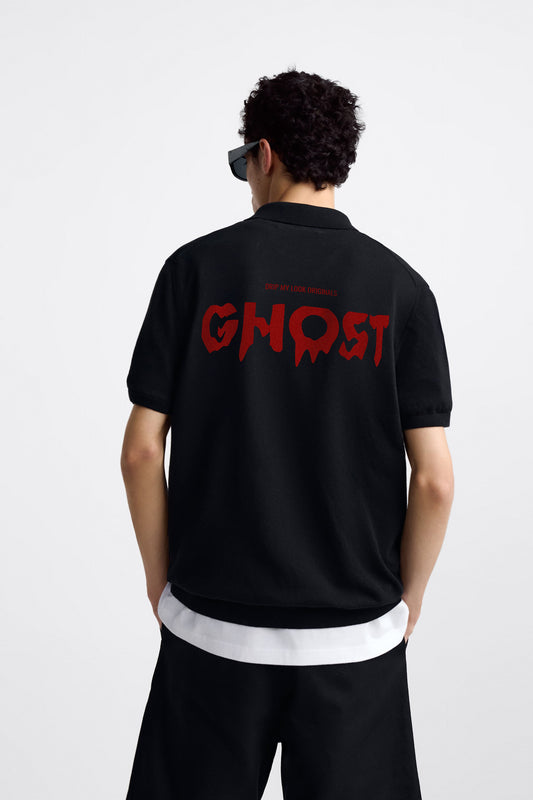 GHOST BLACK POLO SHIRT