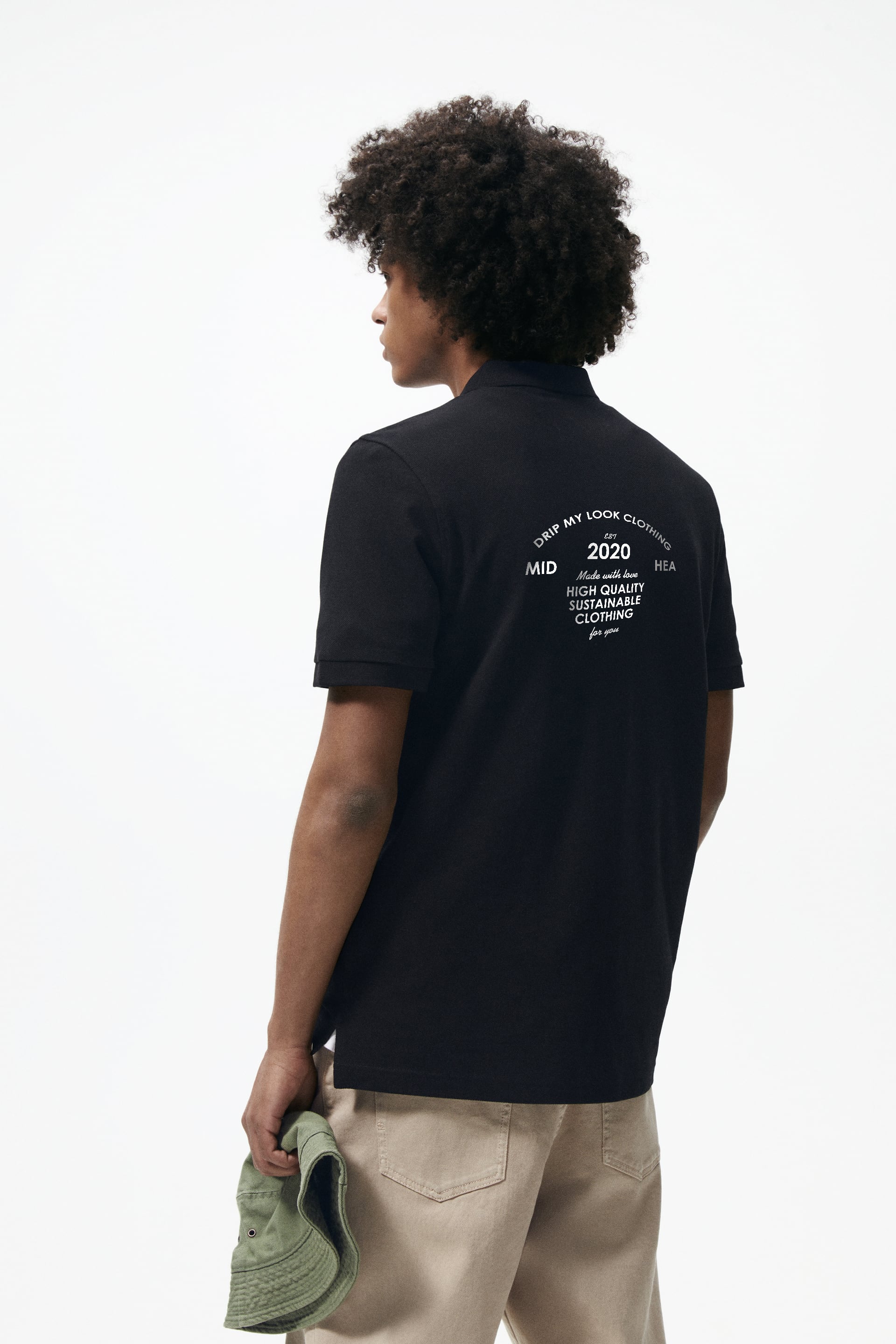 DRIP MY LOOK CLOTHING BLACK POLO SHIRT