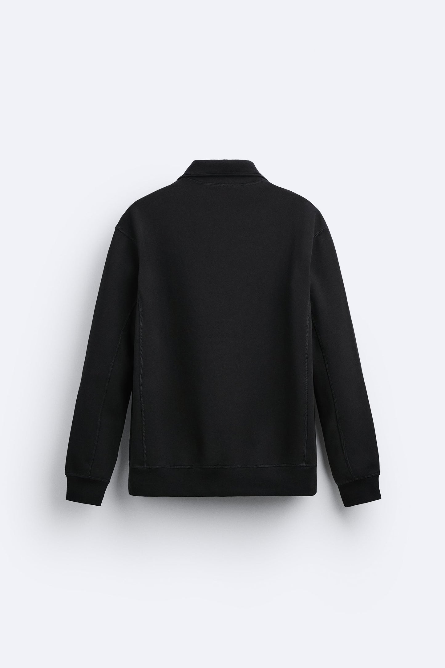 BLACK HALF ZIP SWEATSHIRT
