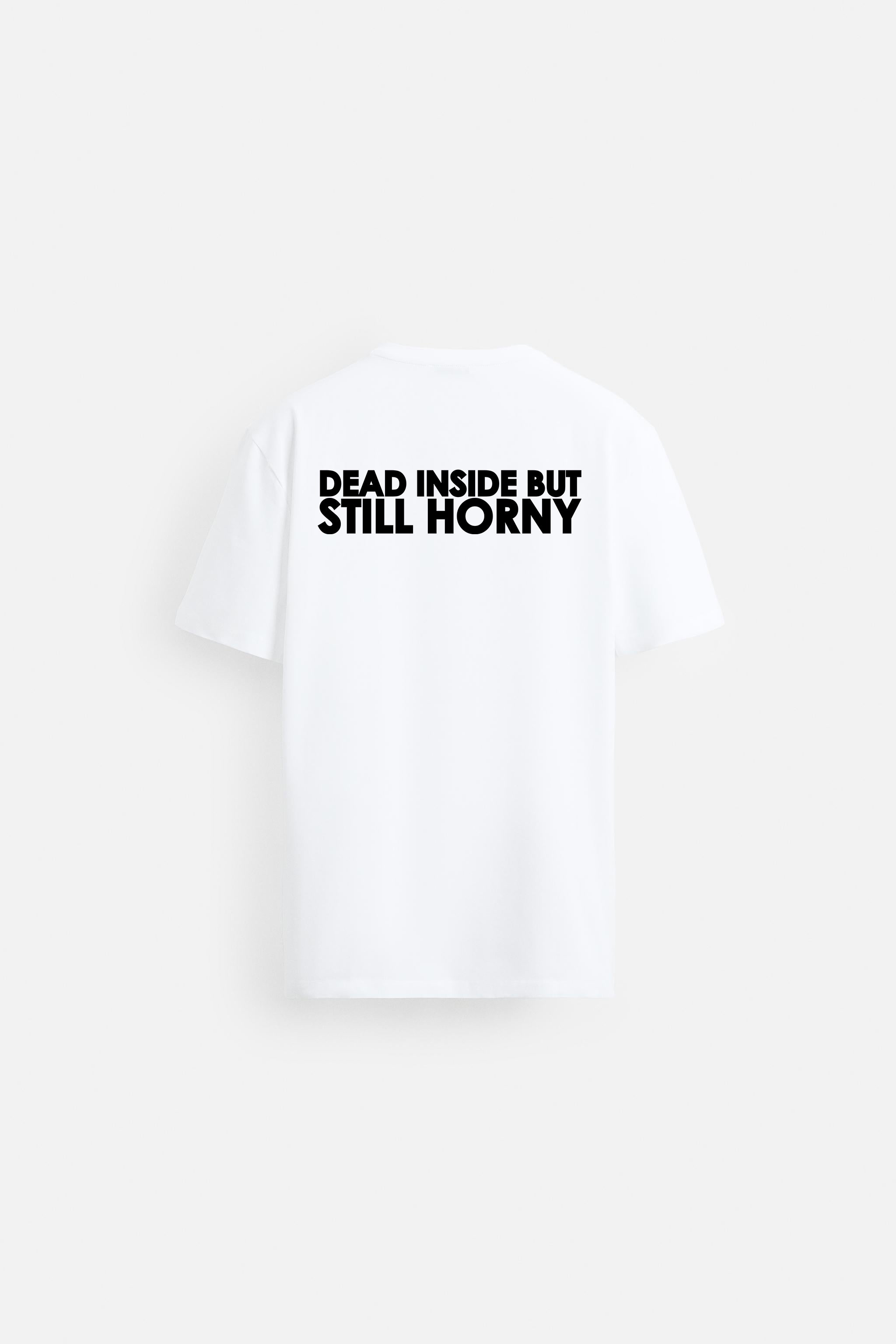 Dead Inside White Stretch Regular T-shirt