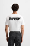 Dead Inside White Stretch Regular T-shirt