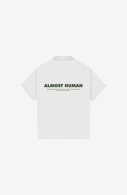 ALMOST HUMAN WHITE POLO SHIRT