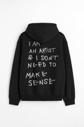 AN ARTIST UNISEX BLACK OVERSIZED HOODIE