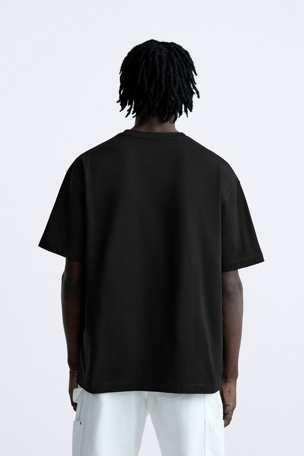 JET BLACK PREMIUM LOOP KNIT TERRY OVERSIZED T-SHIRT