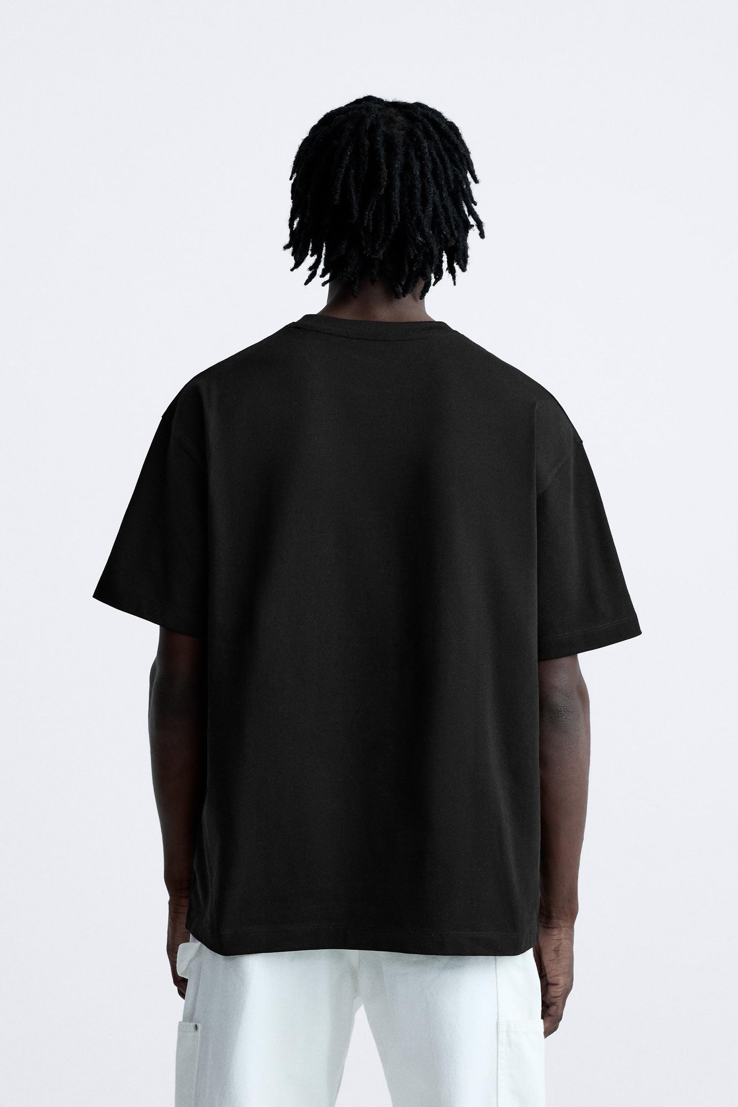 JET BLACK PREMIUM LOOP KNIT TERRY OVERSIZED T-SHIRT