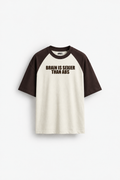 BRAIN VS ABS OVERSIZED RAGLAN TSHIRT