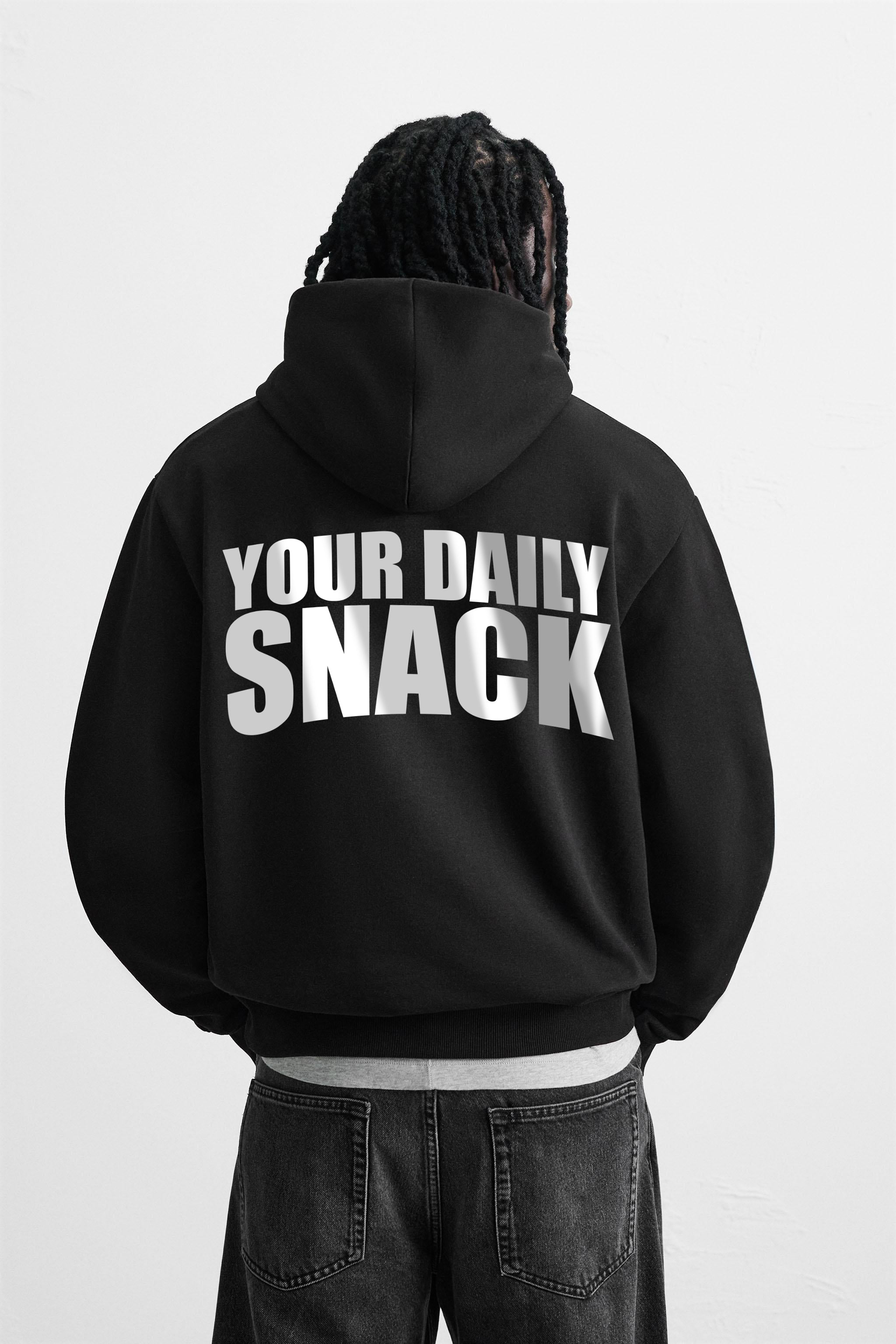 DAILY SNACK BLACK OVERSIZED HOODIE