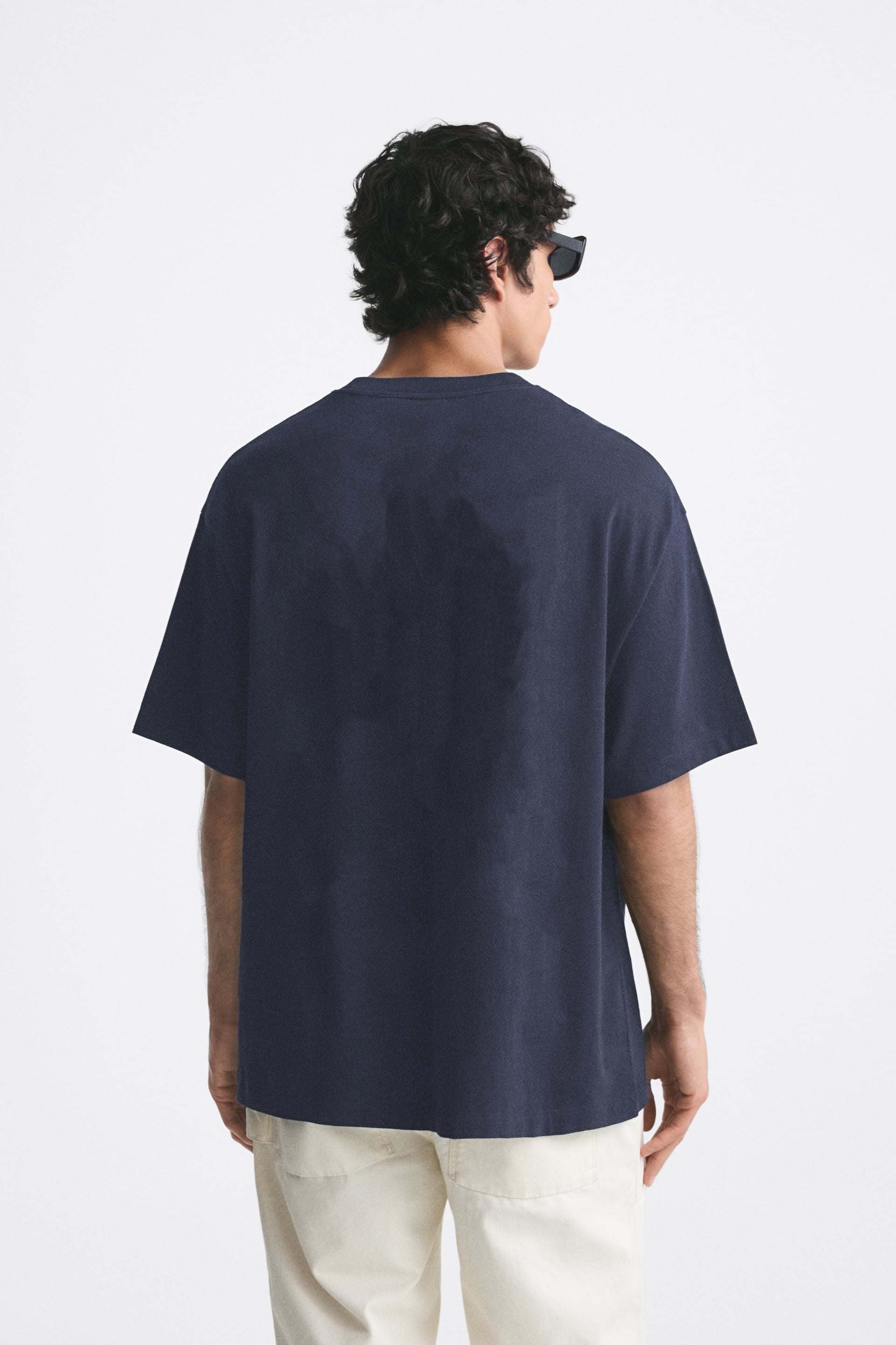 DENIM BLUE PREMIUM LOOP KNIT TERRY OVERSIZED T-SHIRT