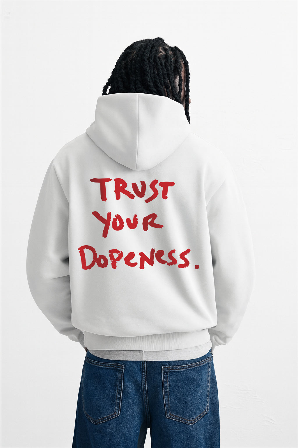 DOPENESS UNISEX WHITE OVERSIZED HOODIE