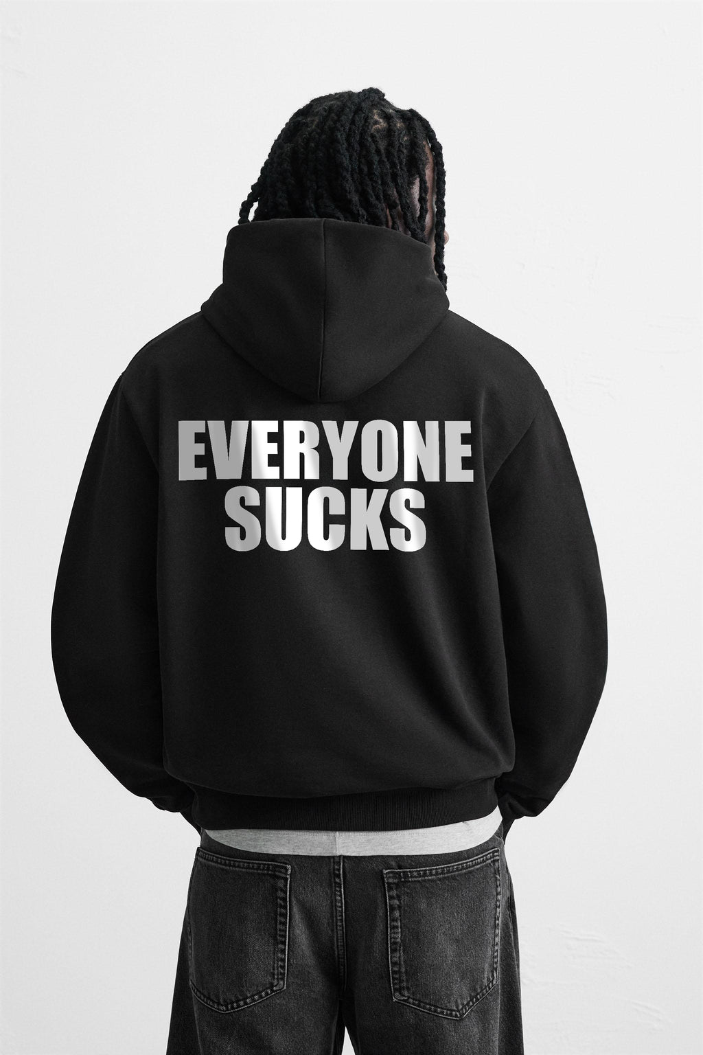 EVERYONE SUCKS BLACK OVERSIZED HOODIE