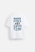 SATISFIED WHITE LOOSEFIT TSHIRT