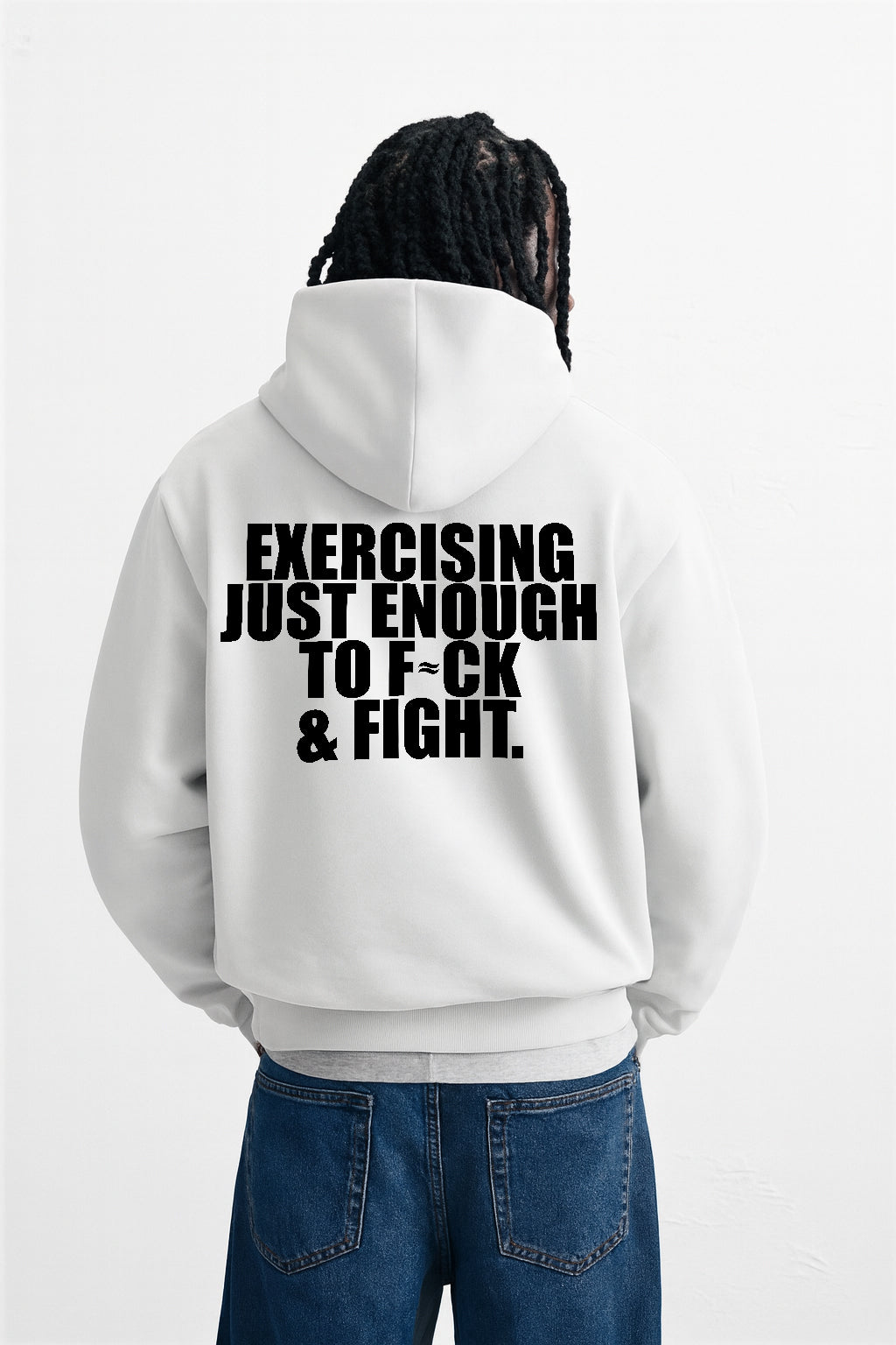 JUST ENOUGH WHITE OVERSIZED HOODIE