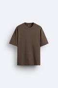 LATTE BROWN PREMIUM LOOP KNIT TERRY OVERSIZED T-SHIRT