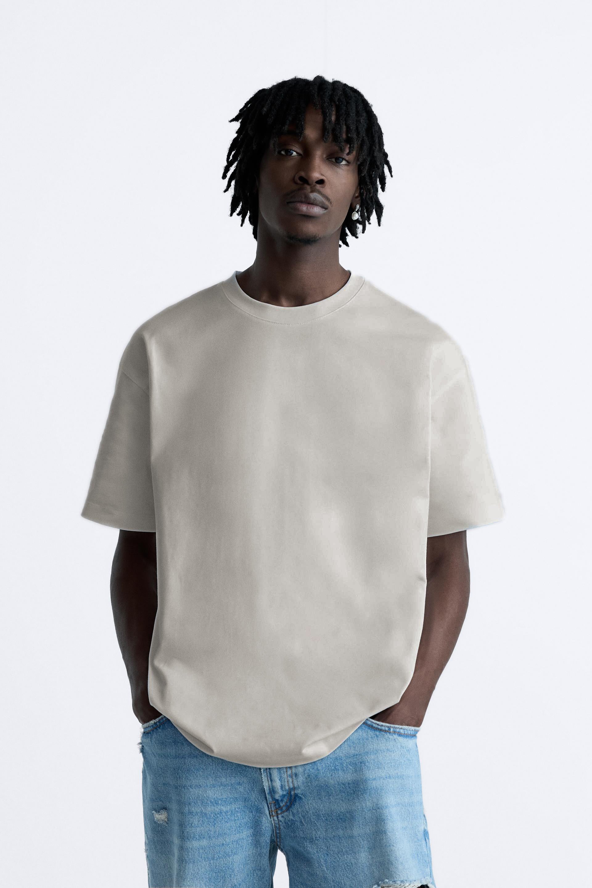 STEEL GREY PREMIUM LOOP KNIT TERRY OVERSIZED T-SHIRT