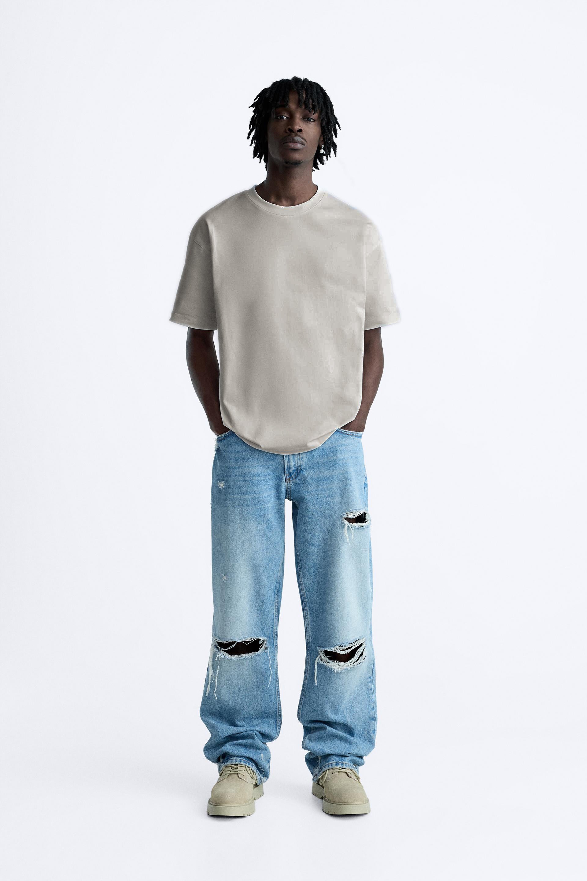 STEEL GREY PREMIUM LOOP KNIT TERRY OVERSIZED T-SHIRT