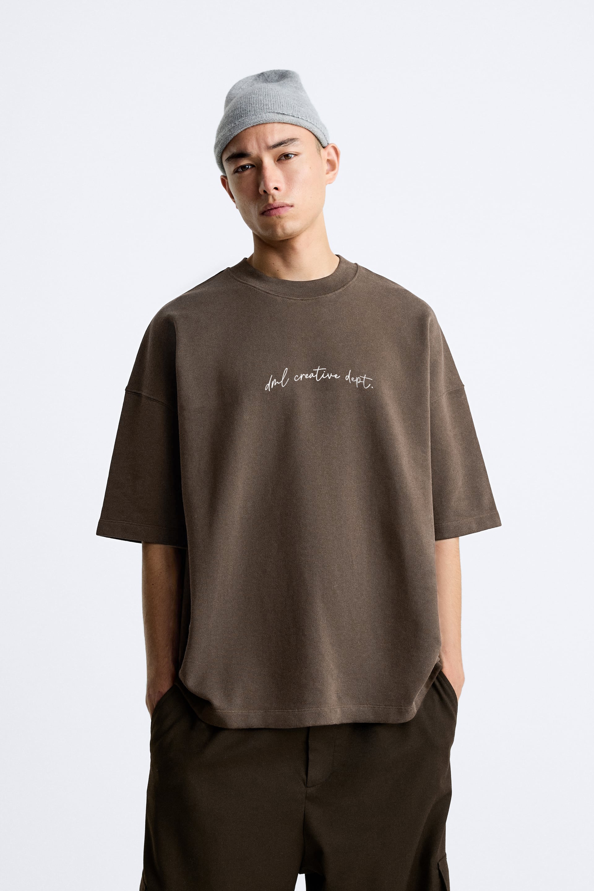 OPERATION DRIFT BROWN PREMIUM LOOP KNIT TERRY OVERSIZED T-SHIRT