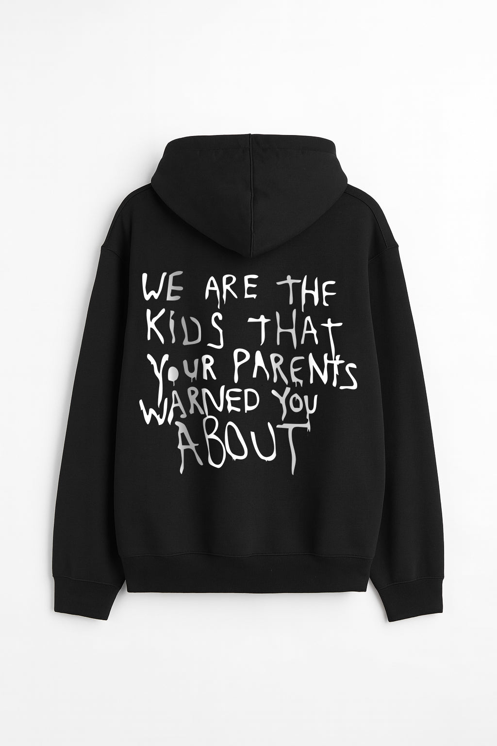 THE KIDS UNISEX BLACK OVERSIZED HOODIE