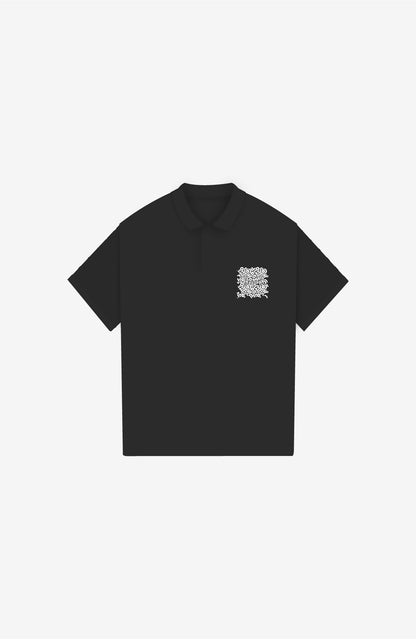 ABSTRACT PREMIUM BLACK POLO SHIRT