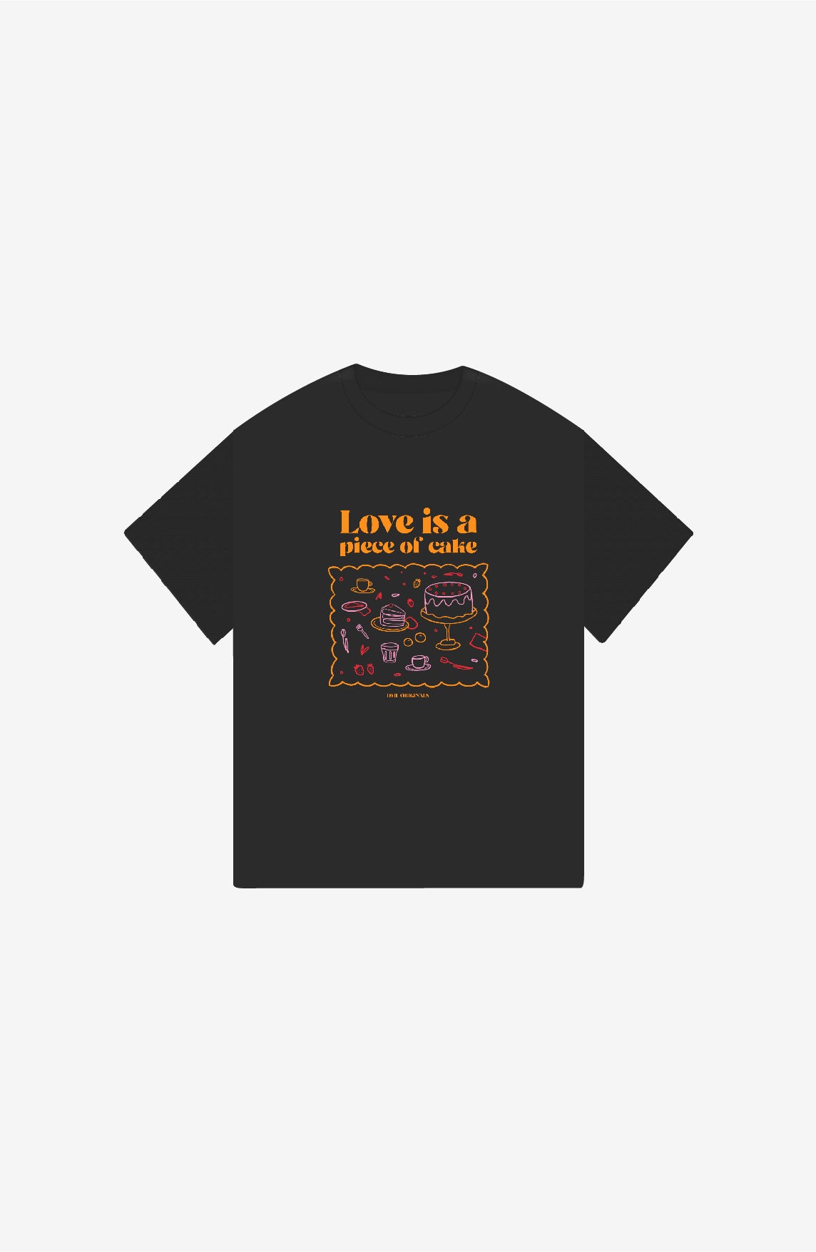 PIECE OF CAKE BLACK OVERSIZED T-SHIRT