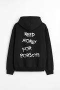 MONEY FOR PORSCHE UNISEX BLACK OVERSIZED HOODIE
