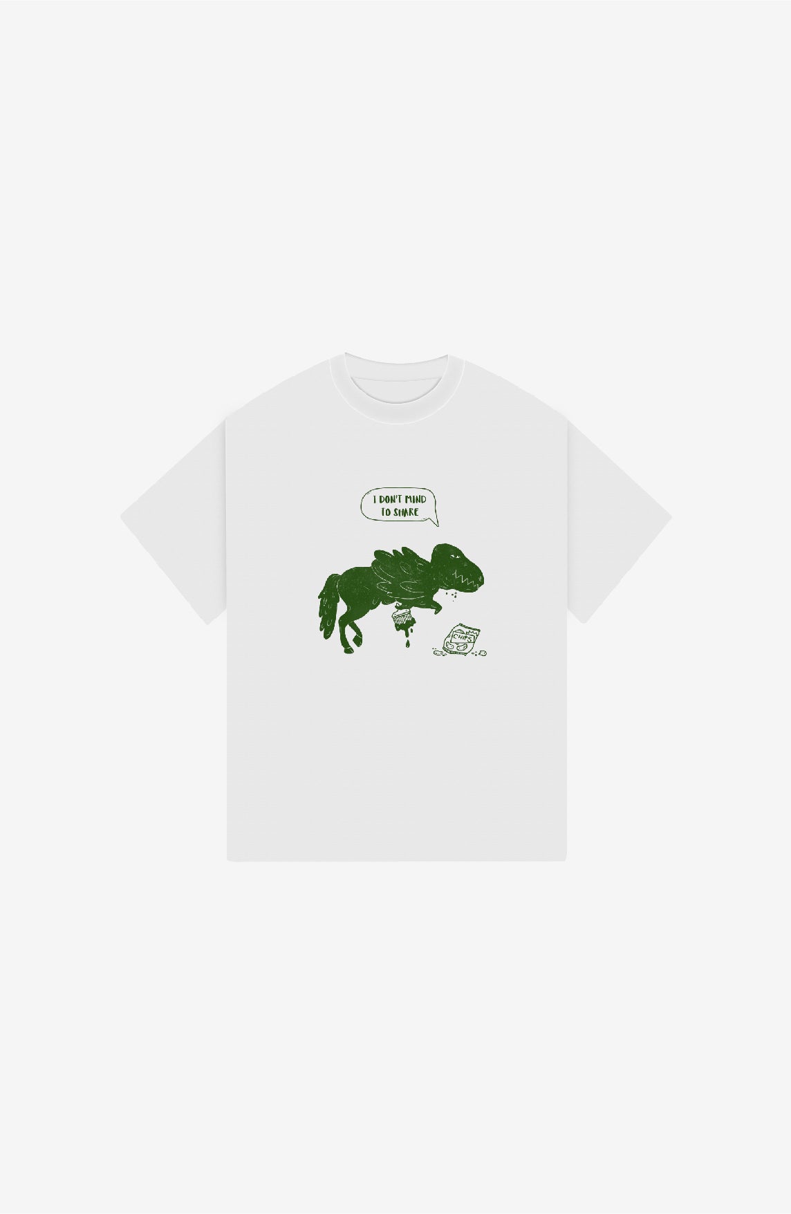 DON'T MIND TO SHARE WHITE OVERSIZED T-SHIRT