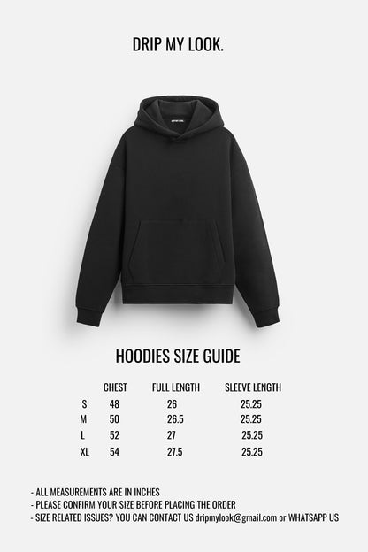 TITLES RUIN OVERSIZED FIT HOODIE - BLACK