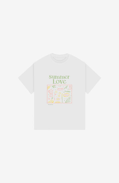 SUMMER LOVE WHITE OVERSIZED T-SHIRT