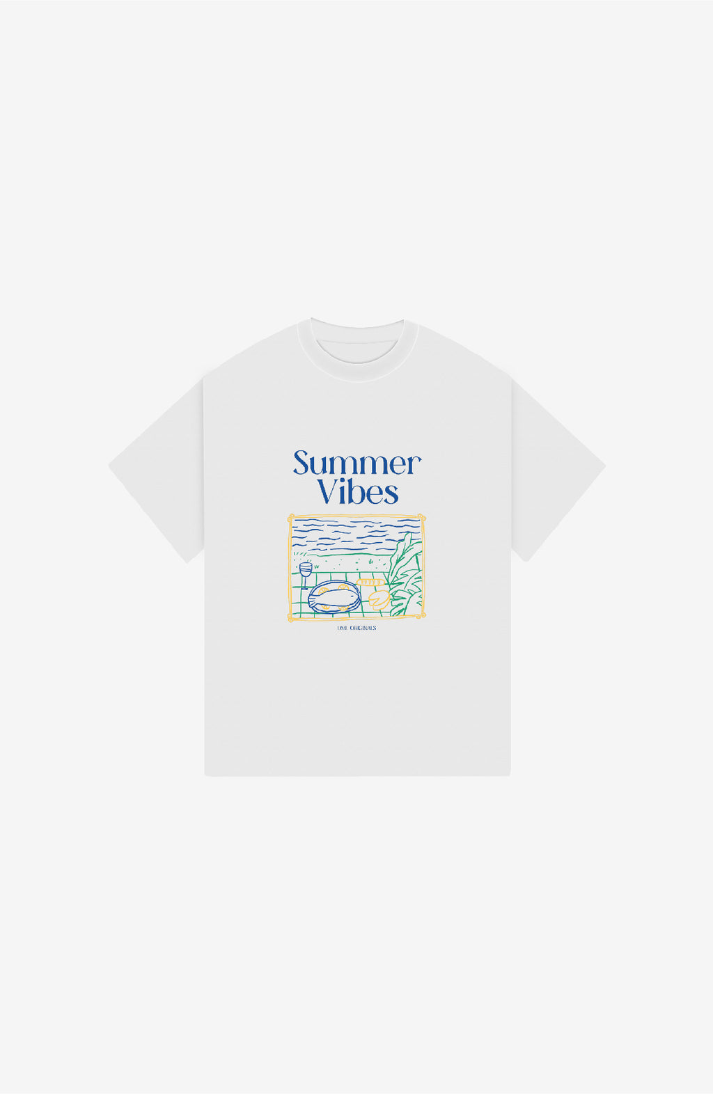 SUMMER VIBES WHITE OVERSIZED T-SHIRT