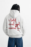 TOLD GPT UNISEX WHITE OVERSIZED HOODIE