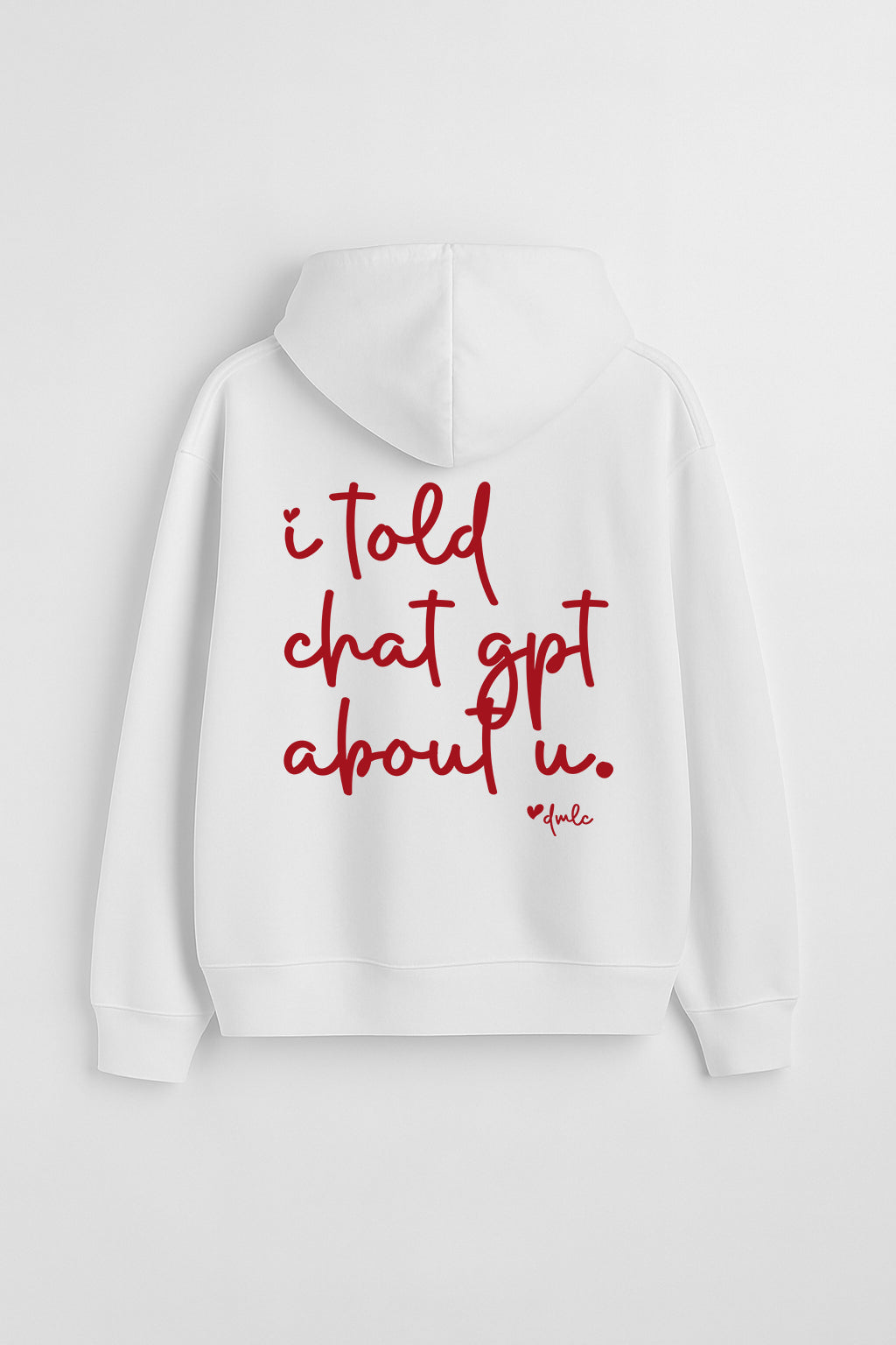 TOLD GPT UNISEX WHITE OVERSIZED HOODIE
