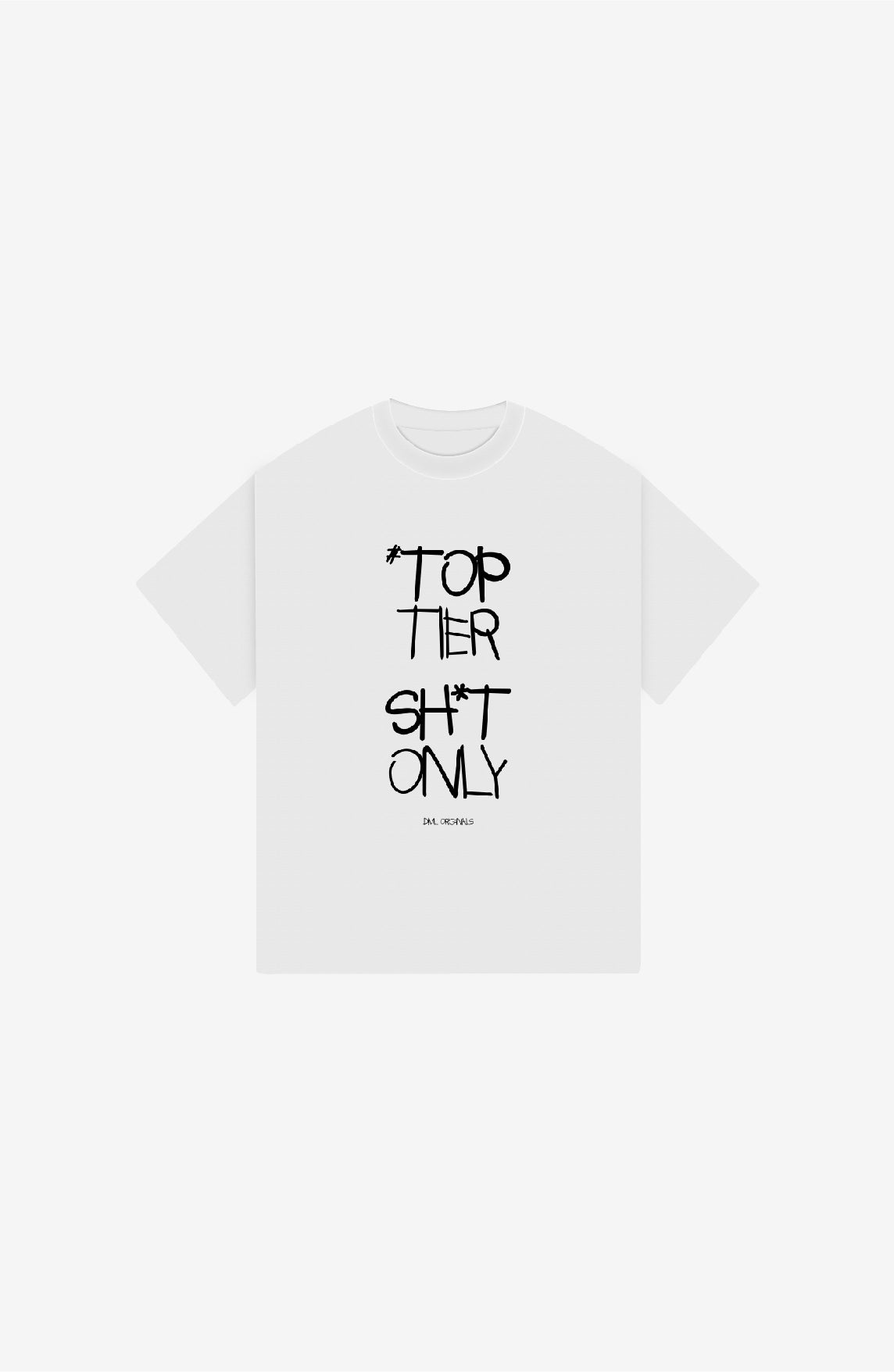 TOP TIER FRONT WHITE OVERSIZED T-SHIRT