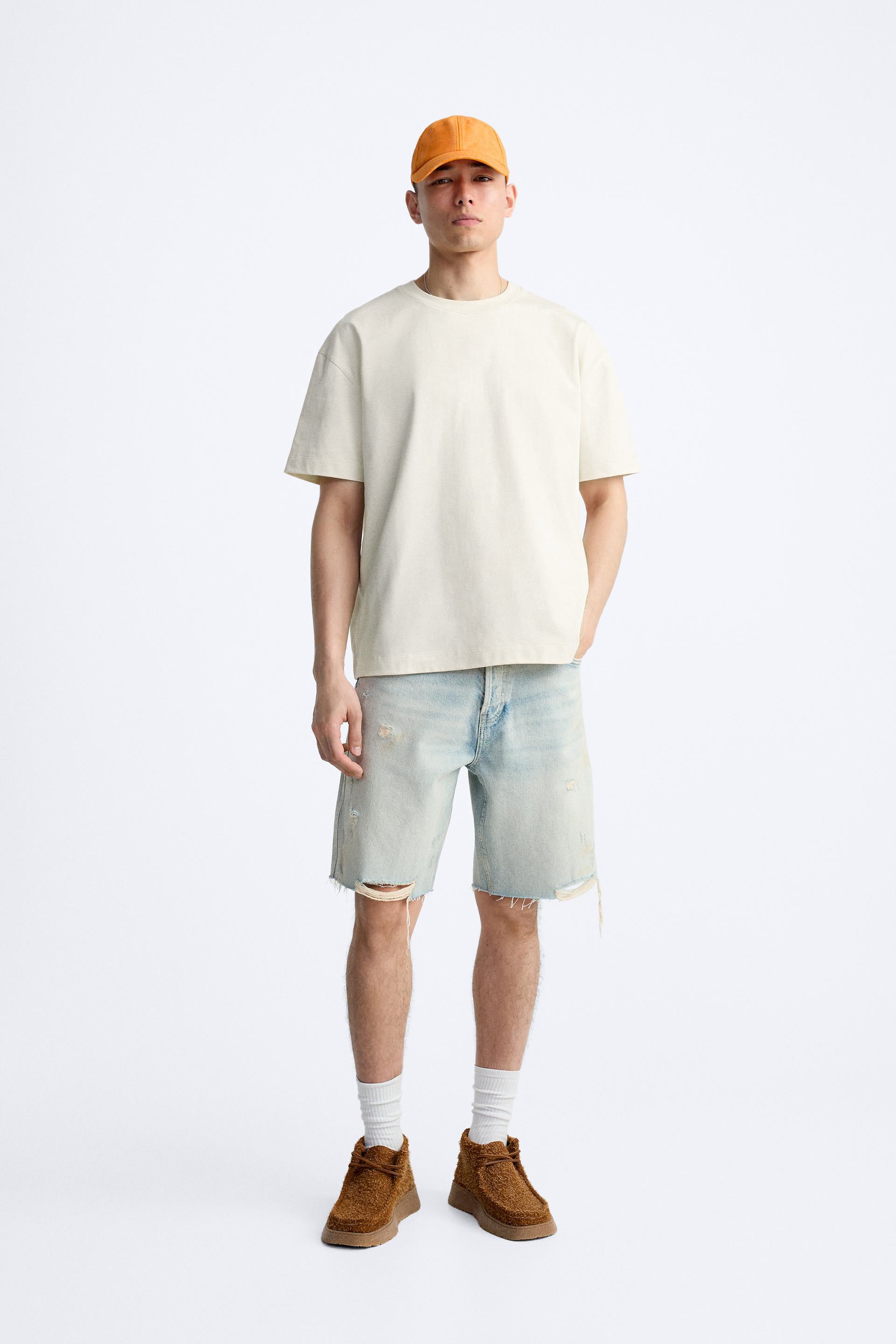 VINTAGE WHITE PREMIUM LOOP KNIT TERRY OVERSIZED T-SHIRT