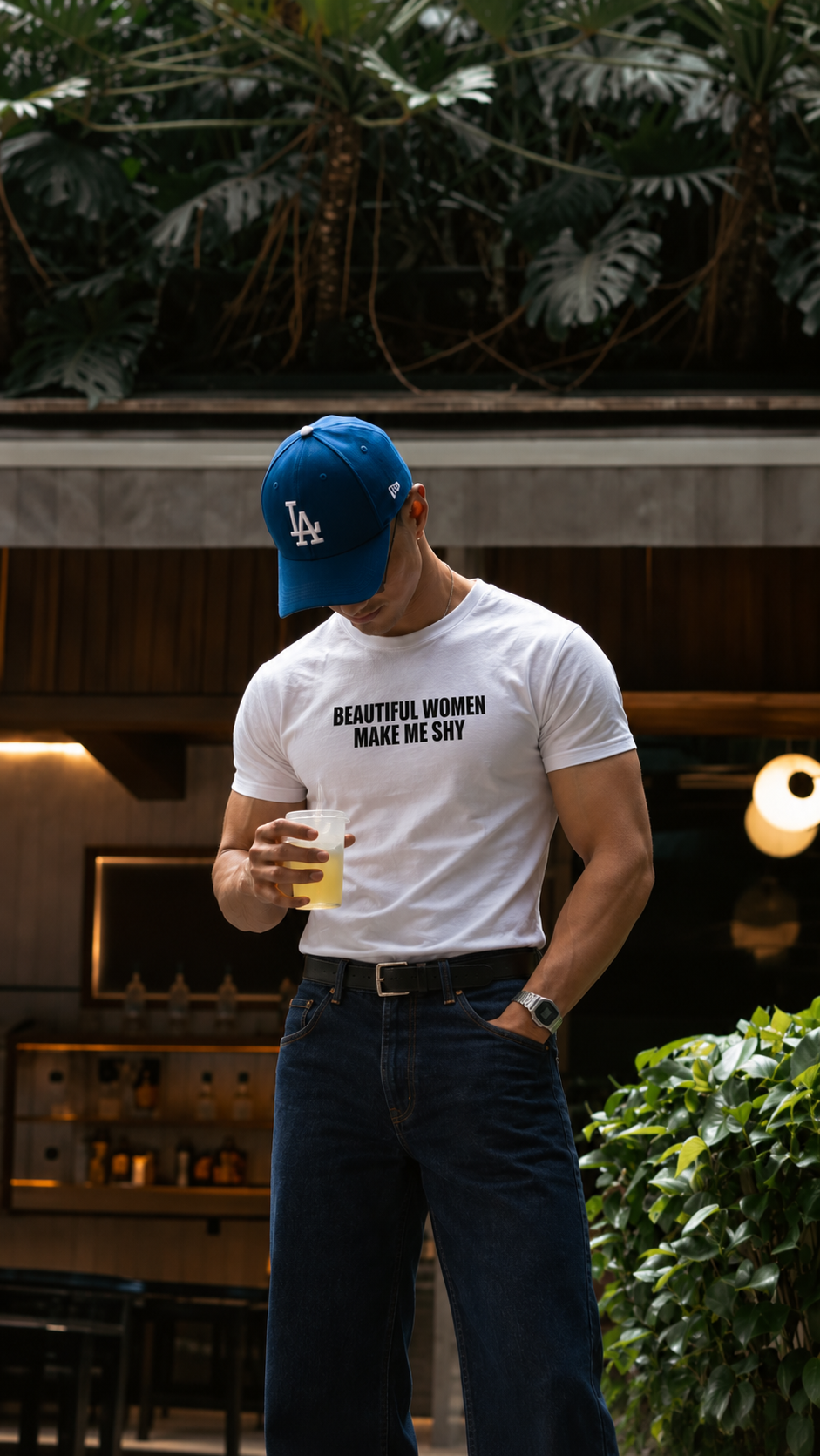 MAKE ME SHY STRETCHY WHITE TSHIRT
