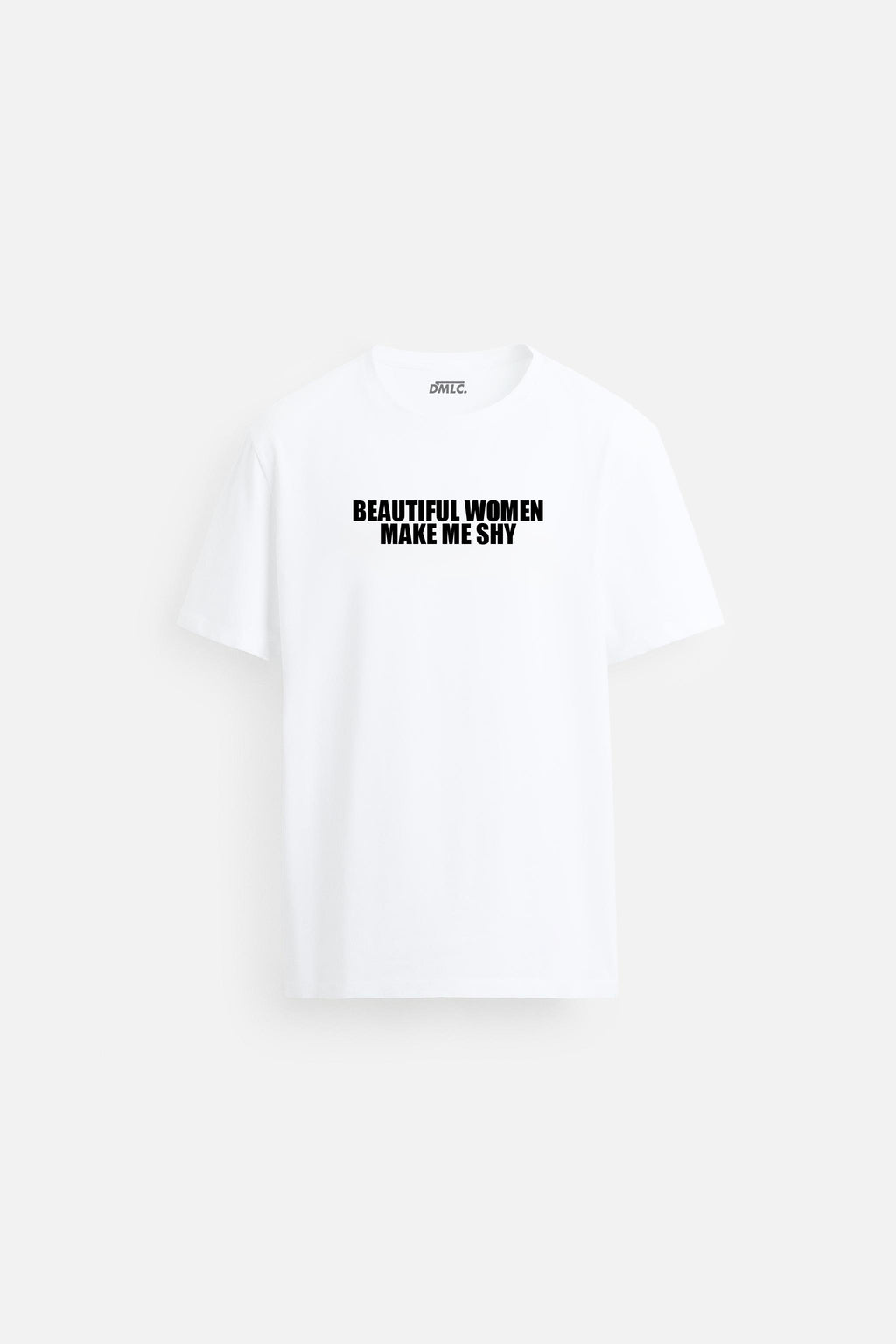 MAKE ME SHY STRETCHY WHITE TSHIRT